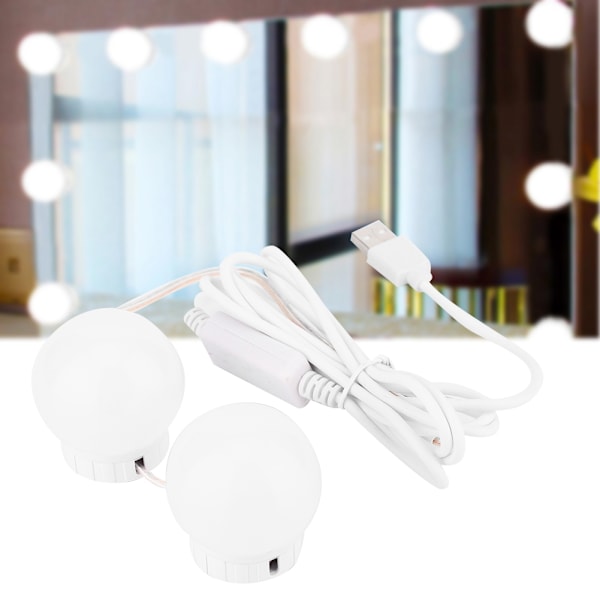 LED-glödlampa spegellampa Vanity USB Touch Switch spegellampa kit lins strålkastare glödlampor kit 2 glödlampor