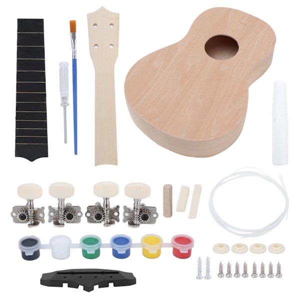 Ukulele Kit 21in DIY Basswood Letvægts Maleri Håndlavet Gave Børn Små Legetøj