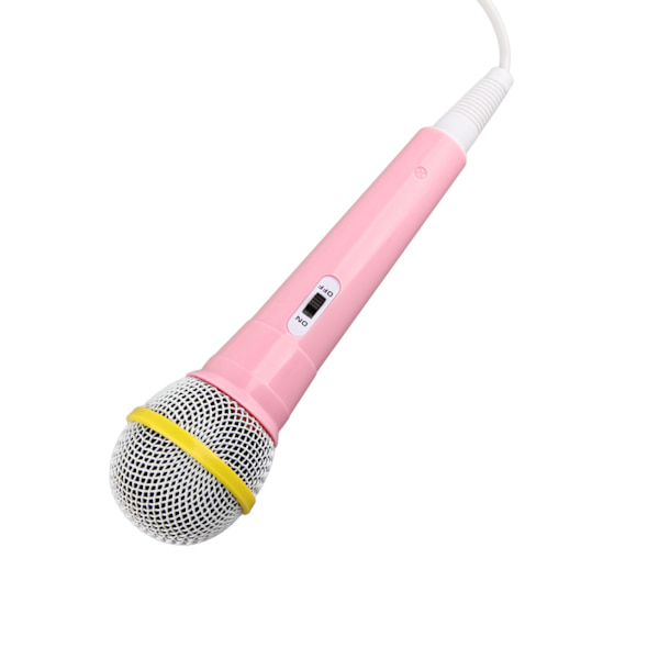 Barn Trådbunden Mikrofon 3,5 mm Kontakt Låg Distorsion Bärbar Musik Leksak Barn Sång Mikrofon för Karaoke Familjefest Rosa