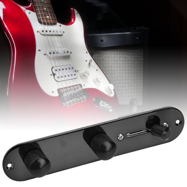Elektrisk guitar kontrolplade switch sort metal fortrådet ledningsnet knob controller