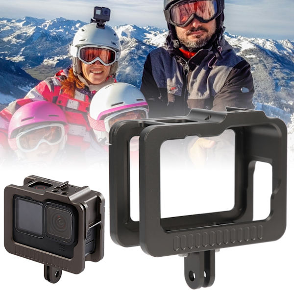 Aluminiumlegering Actionkamera Skyddande Hus Bur med Kallskofäste för GOPRO 9