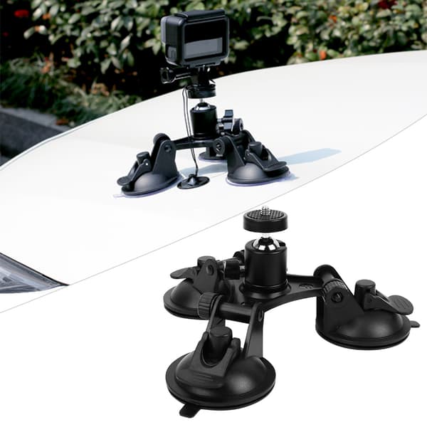 Bil trippel sugekoppfeste med kulehode for OSMO for GoPro-kamera