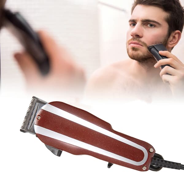 Mænds Hårklipper Professionel Rustfrit Stål Ergonomisk Hår Trimmer til Hjem Salon Rød