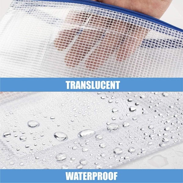 24-pack Mesh Blixtlåspåsar med Etikettficka, Små Pennfodral för Organisering, Transparenta Plast Pennfodral i Bulk för Sko A6