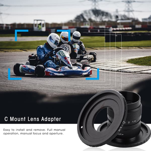 CCTV C-mount objektivadapter overførselsring til DSLR-kameraer til Fujifilm (C-FX sort)