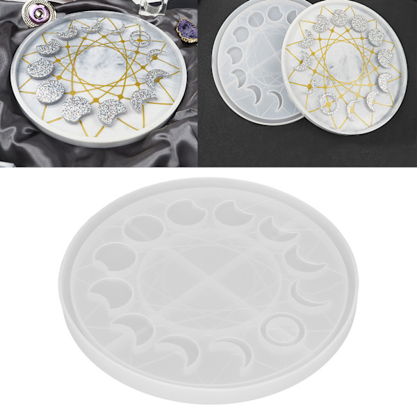 Månefasebakkeform Lunar Eclipse Crescent Epoxy Resin Støbeforme til DIY Håndværk Smykkefremstilling Hjemmedekoration