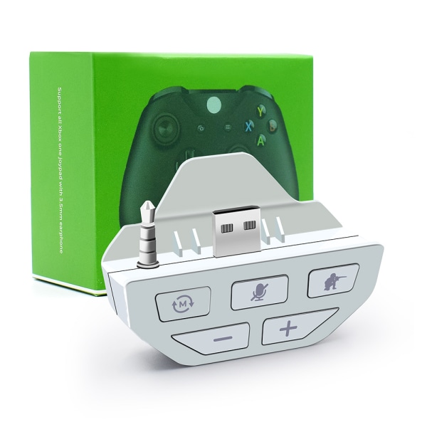 Spelkontroll Sound Enhancer Gamepad Headsetadapter för Xbox One S/X (vit)