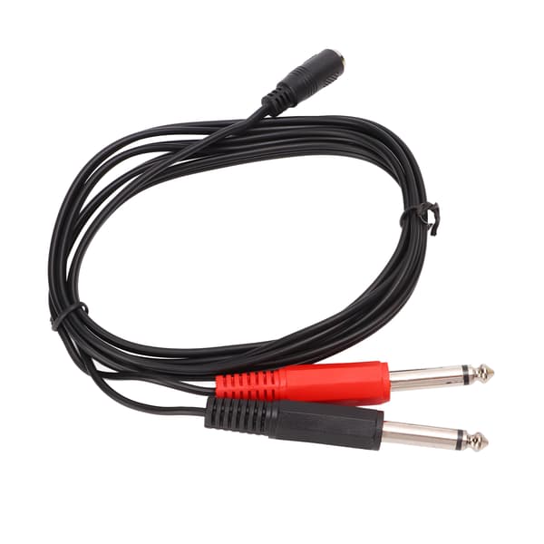 1,5 m stereoadapterförlängningskabel splitkabel 3,5 mm hona till 6,35 mm dubbla hane monokabel