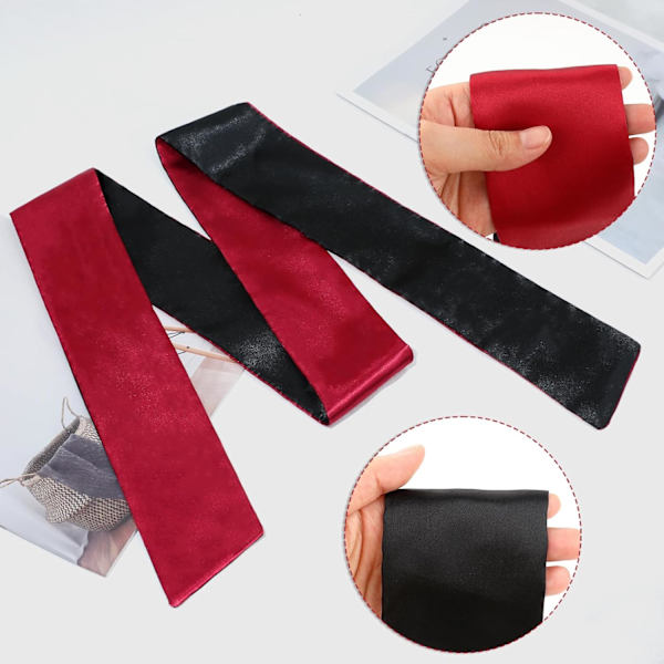 2 kpl Satiini Silmänaamio, Silkki Blind Folds Aikuisten Leikkiin, Mukava Naisten Miesten Pehmeä Uni Mask Säädettävä Matkustaminen Päiväunet Yö Uni Silmä M