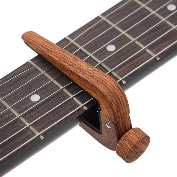 Flanger Gitar Capo Ukulele Tuning Spenning Multifunksjonelt Musikk Instrument Tilbehør Mørkt Trefiber