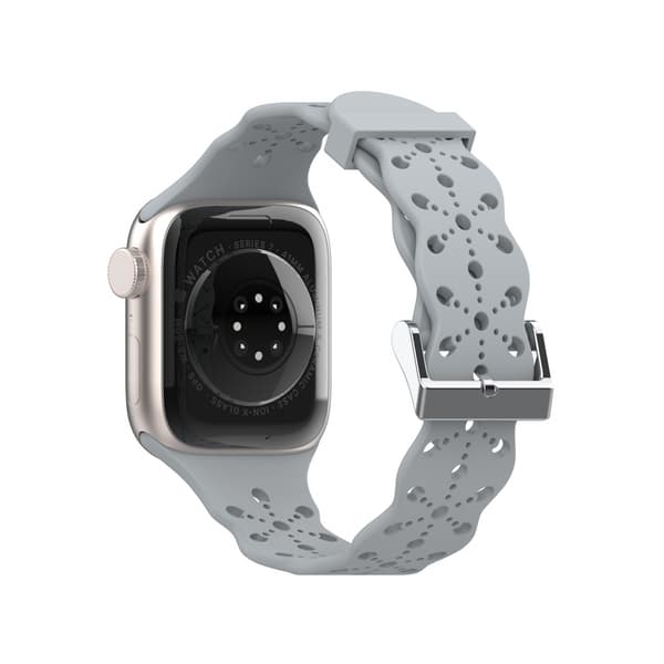 Urrem Apple iWatch 6/5/4/3/2/1 Generation SE Hul Blonde Solid Silikone Rem --- Skygrå (42/44/45MM)
