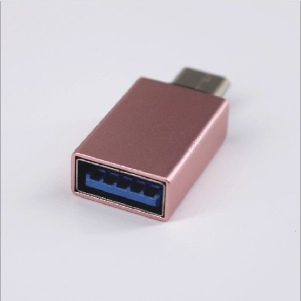 typ-c hane usb3.0 hona aluminiumlegering adapter mobiltelefon U disk kortläsare otg laddning, rosa, 4pack