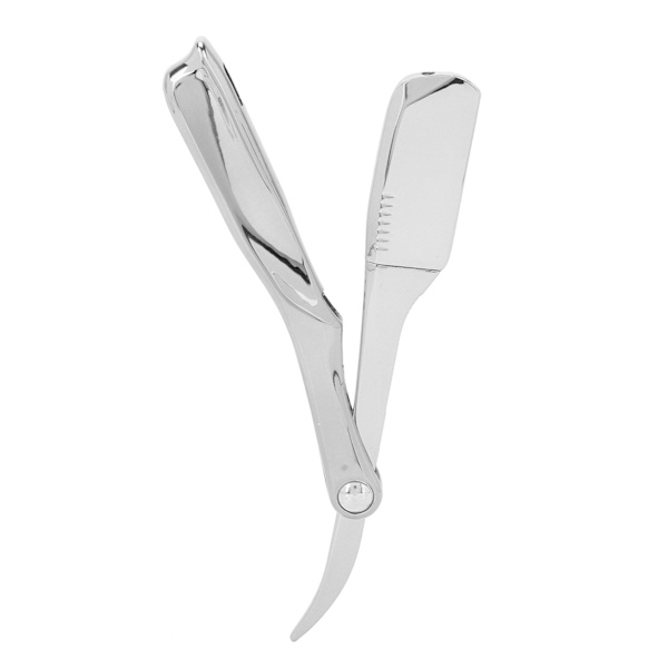 Profesjonell sammenleggbar barberkniv for menn, barberkniv med bladholder (sølvbelagt)