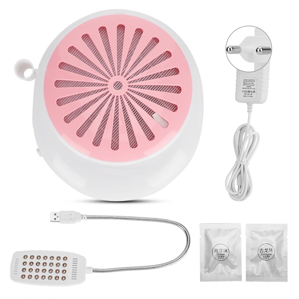 Nail Dust Collector Powerful Nail Vacuum Cleaner Lighting Dust Suction Manicure SetPink EU Plug