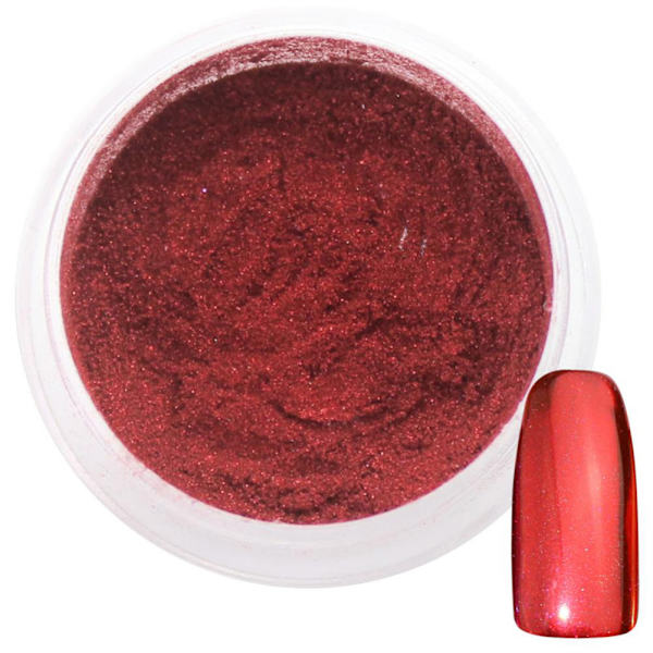 Nagelkonstdekorationer Nagel Mirror Shining Powder DIY Nails Art Glitter Powder Röd