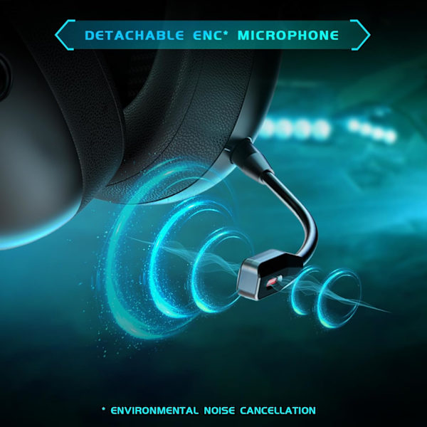 Trådlöst spelheadset för PC, PS5, PS4, Mac, Nintendo Switch, spelhörlurar med mikrofon, Bluetooth 5.3 spelheadset