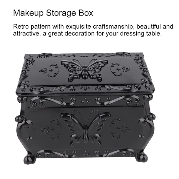 Multifunktionel Retro Makeup Værktøjer Beholder Opbevaringsboks Bomuldspinde Pads Organizer Holder