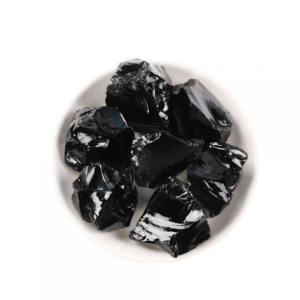 Läkande kristallsten rå bulk med läkande och lugnande effekter 1 Lb Reiki-kristall för hantverk meditation hem (1 pund, svart obsidian)