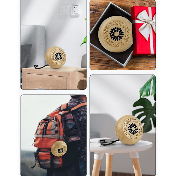Bärbar Bluetooth-högtalare i massivt trä för utomhusbruk, liten stereo, mobiltelefonpresent, A3