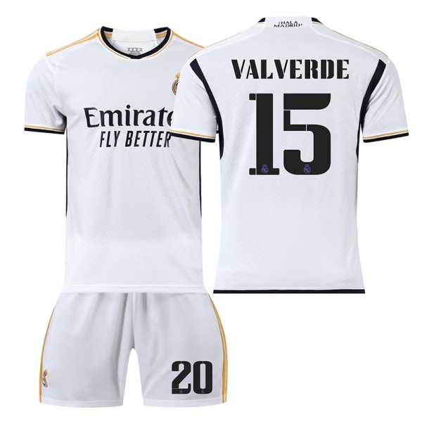 23/24 Real Madrid Hjemmefodboldtrøjesæt 15 VALVERDE XXL