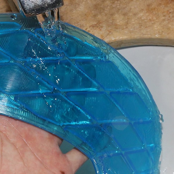 Bærbart vaskbart toiletbrætsgelpude – selvklæbende universelt design, transparent blå, passer til de fleste toiletter, let at rengøre og genplacere blue