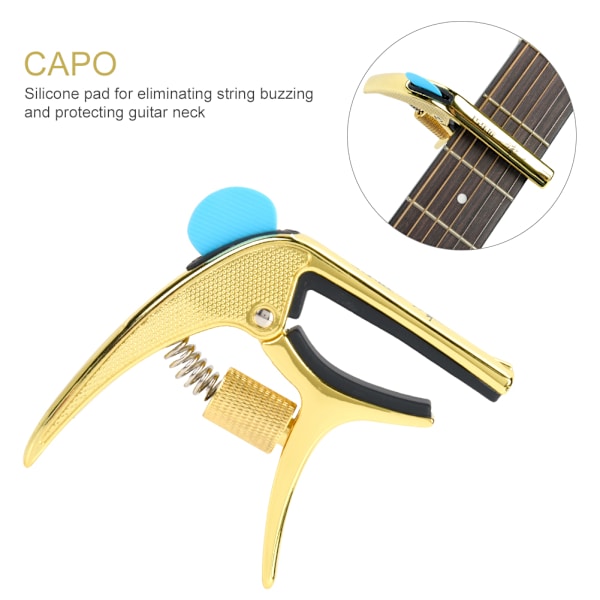 Enhands snabbväxlande metallklämma Capo Gear Pin Remover för akustisk folk gitarr