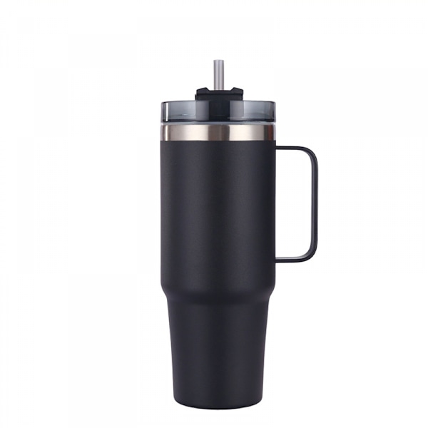30 oz kop og sugerør genanvendelig 304 rustfrit stål vandflaske iskaffe bjørn rejsekrus bil fitness sort