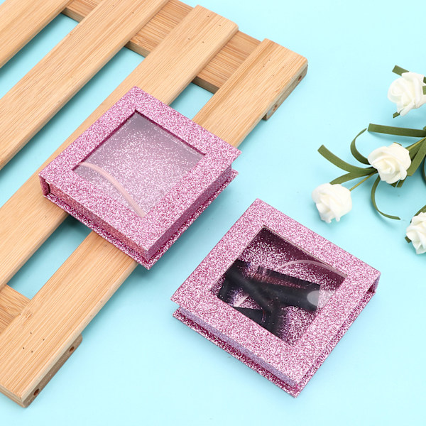2 st magnetiska förvaringsfodral för falska ögonfransar, fyrkantig förvaringslåda för falska ögonfransar, rosa