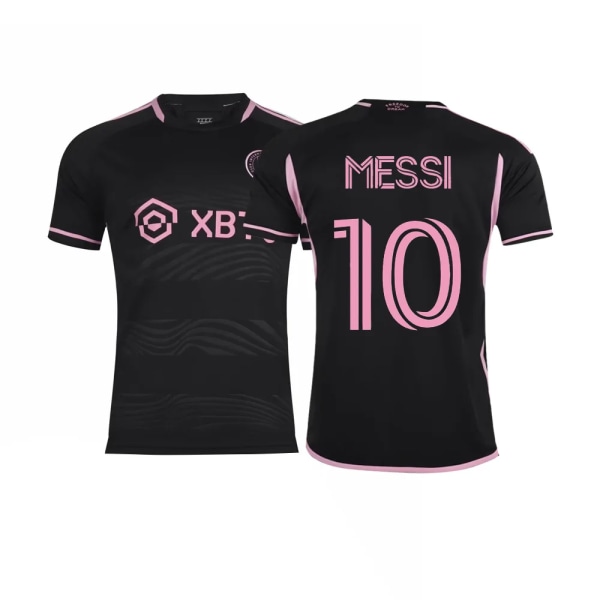 Miami Home and Away No.10 Lionel Messi International Major League Soccer Jerseys Set Voksen Jersey(Sokker Inkluderet) Black L