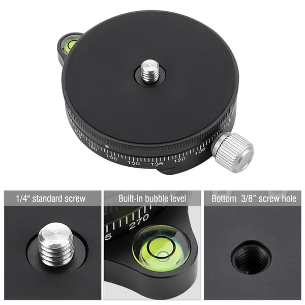 FC-60 360° Disc Tripod Quick Release Plate Panorama Base Head Clamp for DSLR