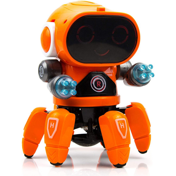 Dansrobot, Walking Elektronisk batteridrivna blinkljus och musik Barnrobot, Robotleksaker för barn, present för 4 5 6 7 8 9 år gamla barn