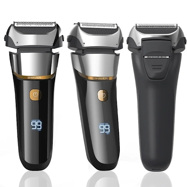 Elektrisk Rakapparat 4D För Män Uppladdningsbar Rakning Skäggrakhyvel Trimmer Maskin För Barberare USB Type-C Uppladdningsbar Vattentät FK-608