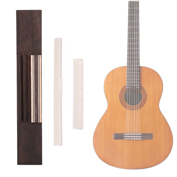 Klassisk gitarr kit bro faux nötkött ben gitarrer mutter sadel ersättning