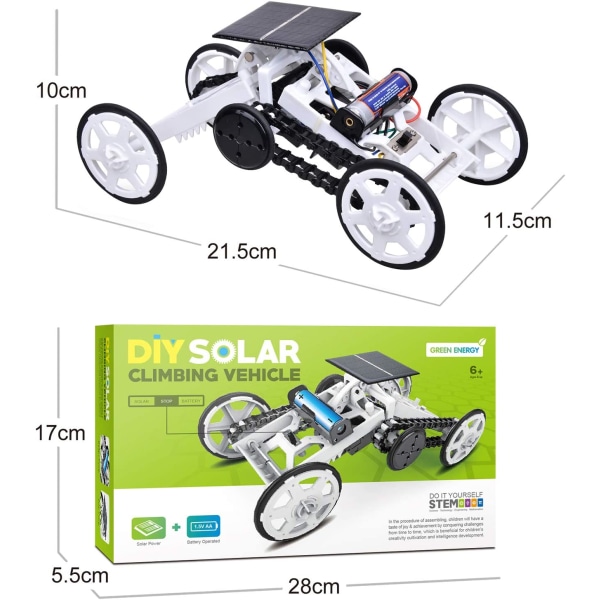 Lasten DIY-autolelut STEM 4WD-moottori kiipeilyajoneuvot sähköinen aurinkoenergia tiede DIY-autolelut 4WD mekaaninen rakennuskuorma-auton lelusetti sopii 6-12-vuotiaille