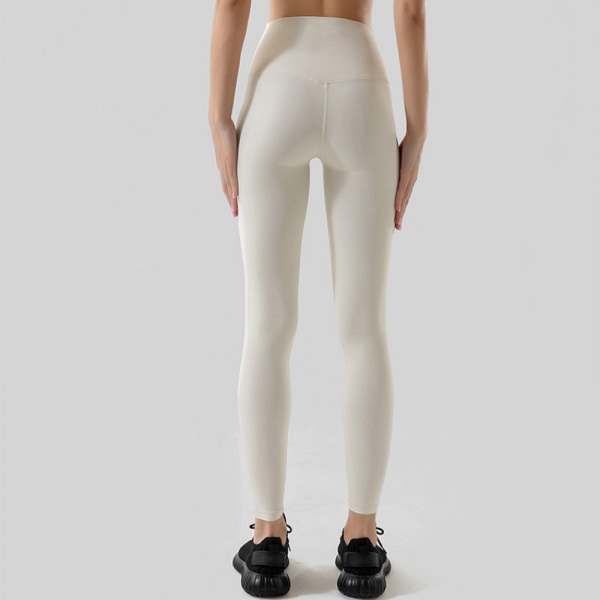 Leggings med hög midja för kvinnor - Smörmjuka byxor med printed på magen för träningsyoga (XL)