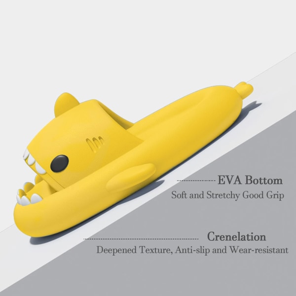 WJ Roliga Hajtofflor för Bad Dusch Halkfria Utomhus Par Sommarsandaler för Män Kvinnor 2- yellow 21.5~23.0 cm