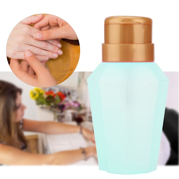 Neglekunst Trykflaske Neglelakfjerner Flydende Tom Opbevaringsflaske Manicure Værktøj (Blå)