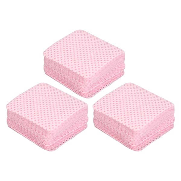 300pcs Lint Free Nail Wipes Gentle Soft Cotton Residue Removal Gel Nail Polish Remover Pads for Lash Extension Light Pink