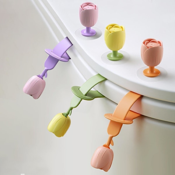 3 - Delt Silikon Toalettlokk Løfter - Barnevennlig Hygienisk Berøringsfri, Holdbar Lett - Grips, Must - Have Baderomsdingser for Hjemmet Multicolor