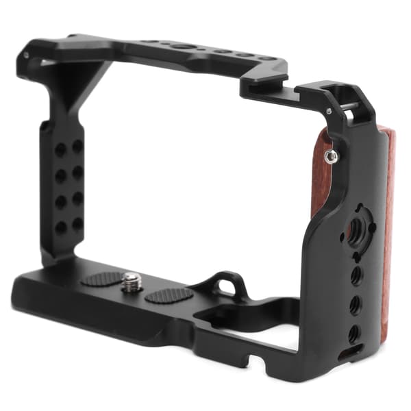 UURig C‑A6400 Aluminiumlegering Træ Spejlløst Kamera Video Bur Tilbehør til Sony A6400 Sort