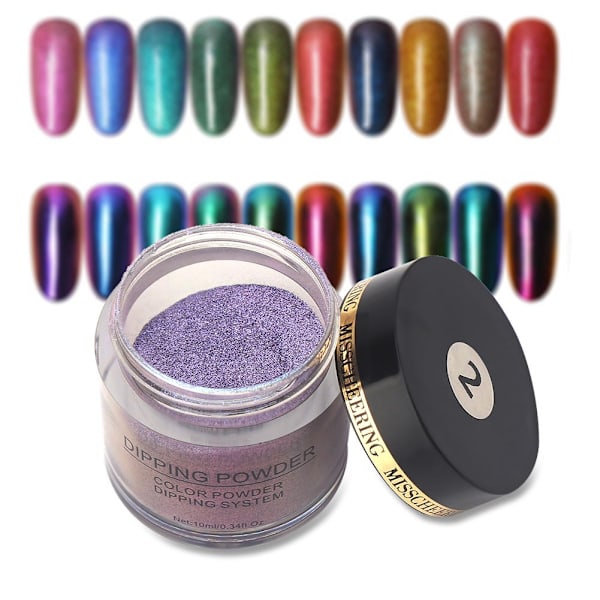 Nagelkonst Pigment Dekorationspulver Kameleont Manikyr Glitter Spegelpulver #02