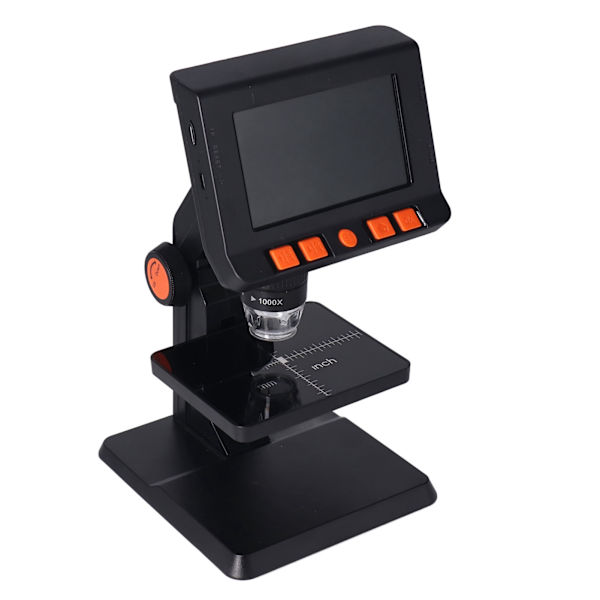 Bärbar HD-skrivbords elektronisk digitalt mikroskop 1000x 4,3 tum LCD digitalt mikroskop med 8 hög ljusstyrka LED-lampor