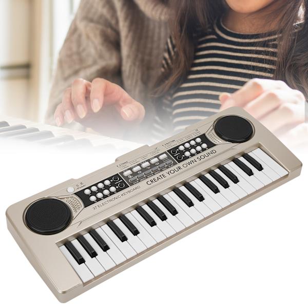 Elektronisk keyboard 37 klaverer børnelegetøj musikinstrument med mikrofonBrun