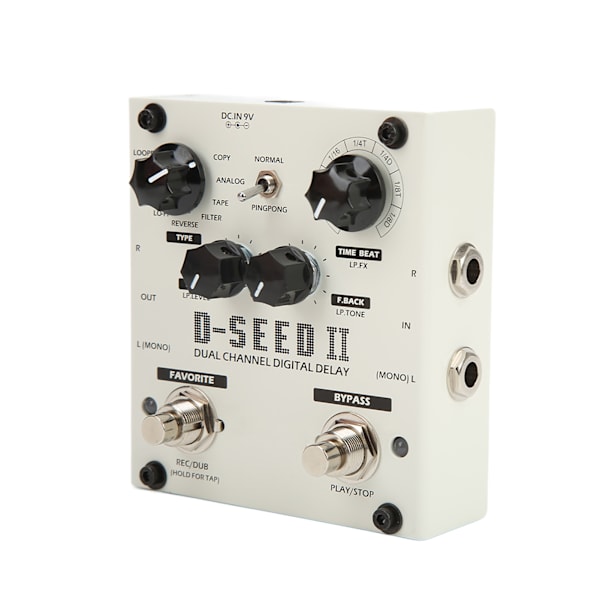 Multi Pedal Effekt 2 Kanals Digital Delay Stereo Looper 8 Moduser for Elektrisk Gitar
