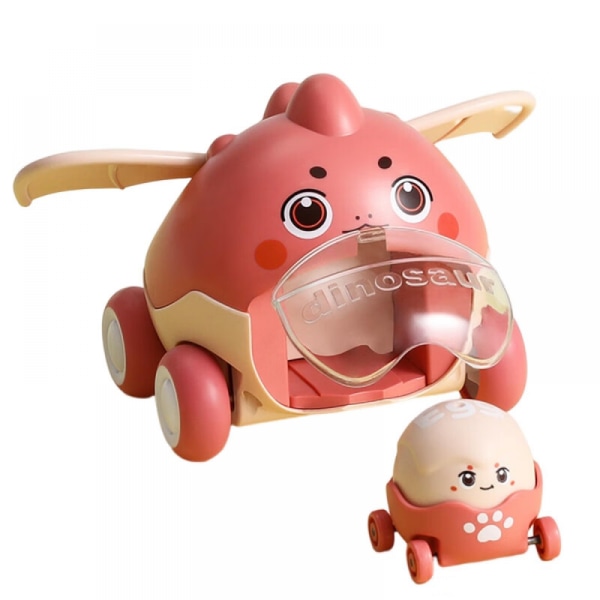 Baby med frihjul, utkastning med ett klick, halkfria hjul med vingar - Pedagogisk födelsedagspresent (rosa)