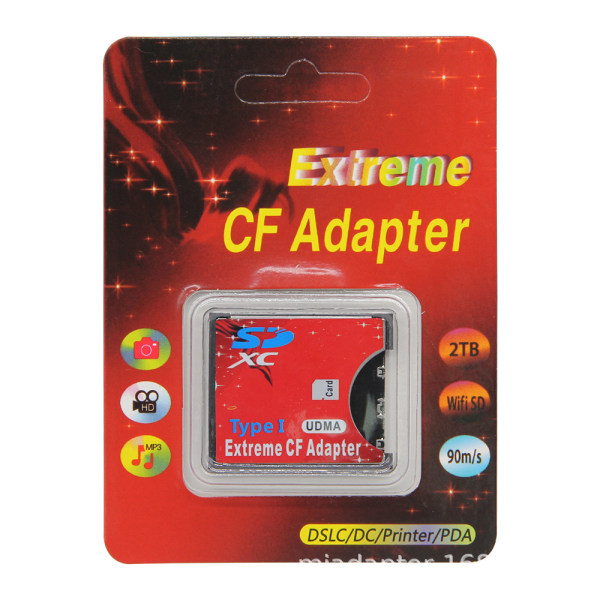 2st SD CF-kortadapter SD-kort till typ I-kortadapter för SLR-kamera