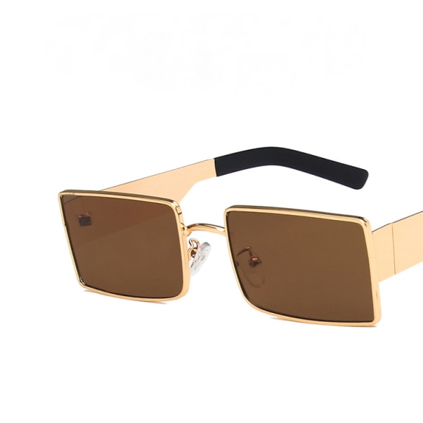 Klassiska solglasögon med svart lins - stil unisex solglasögon UV400 skyddande herr dam (guld)