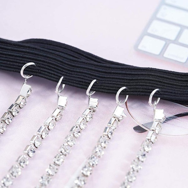 AVEKI Boho Crystal Leg Chains - Rihmausketju Kehon Koru Rave-juhliin Naisille ja Tytöille, Tyyli A-Hopea