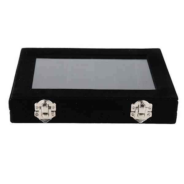 24 Grids Nail Art Decoration Storage Organizer Case Jewelry Box Display Holder(Black)