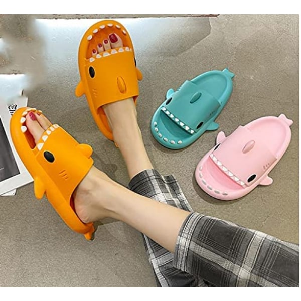 AVEKI Unisex Haj Slides Skridsikre Nyhed Åben Tå Sandaler Fashionable Søde Strand Tøfler Indendørs & Udendørs, Blå, Størrelse: 44/45